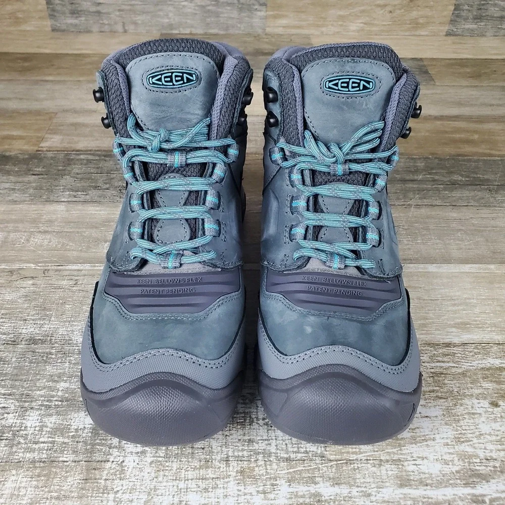 Keen Ridge Flex Mid Womens Boots 10 Steel Gray Porcelain Waterproof Hiking Boots